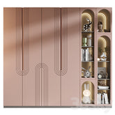 Trueliving 5 Door Walk-in wardrobes Laminated Finish & PU Finish with Drawers 8Ft *2Ft *9Ft -2438.4MM X 609MM X 2743.2MM)